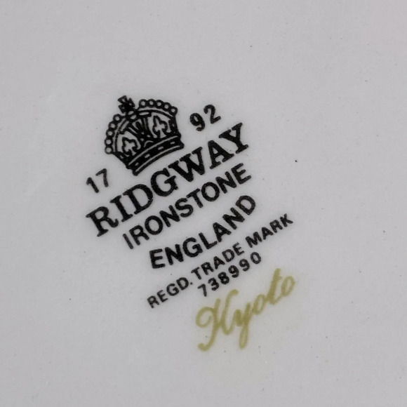 Vintage Ridgway Ironstone Kyoto Flower Pattern  Side Snack Plates x4 - Picture 9 of 11